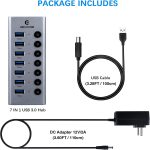 هاب7پورت USB 3.0 با کلیدهای روشن/خاموش مارک OBERSTER - تصویر 2