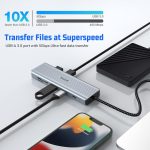 هاب 12پورت تایپ سی  100وات PD برندAYCLIF - تصویر 6