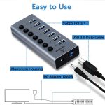 هاب7پورت USB 3.0 با کلیدهای روشن/خاموش مارک OBERSTER - تصویر 6