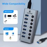 هاب7پورت USB 3.0 با کلیدهای روشن/خاموش مارک OBERSTER - تصویر 3