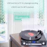 گرامافون بلوتوثی برند DIGITNOW با تبدیل وینیل به MP3 و پخش کاست، رادیو AM/FM، و ریموت - Image 7