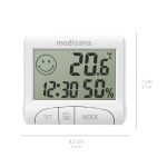 دماسنج و رطوبت‌سنج دیجیتال خانگی برند Medisana مدل HG 100 با نمایشگر زمان و حافظه - Image 2
